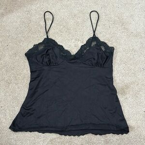Black silk tank top